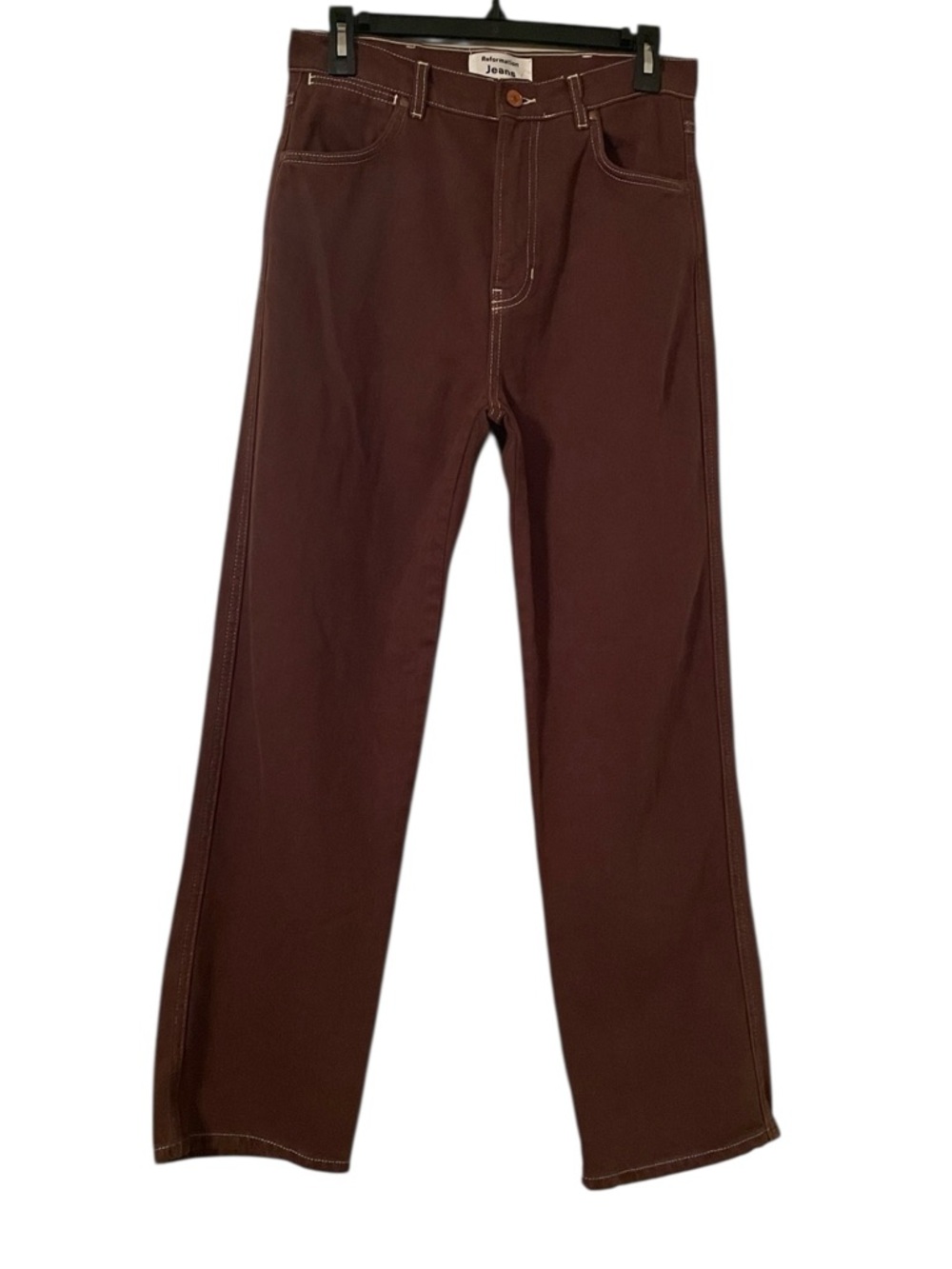 Reformation Women's Chocolate Brown‎ Cowboy High Rise Straight Leg Jeans Size 28